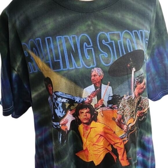 Vintage 1999 Rolling Stones Band T Shirt Tour Graphic Tie Dye Rock Tee Unisex - Picture 3 of 8